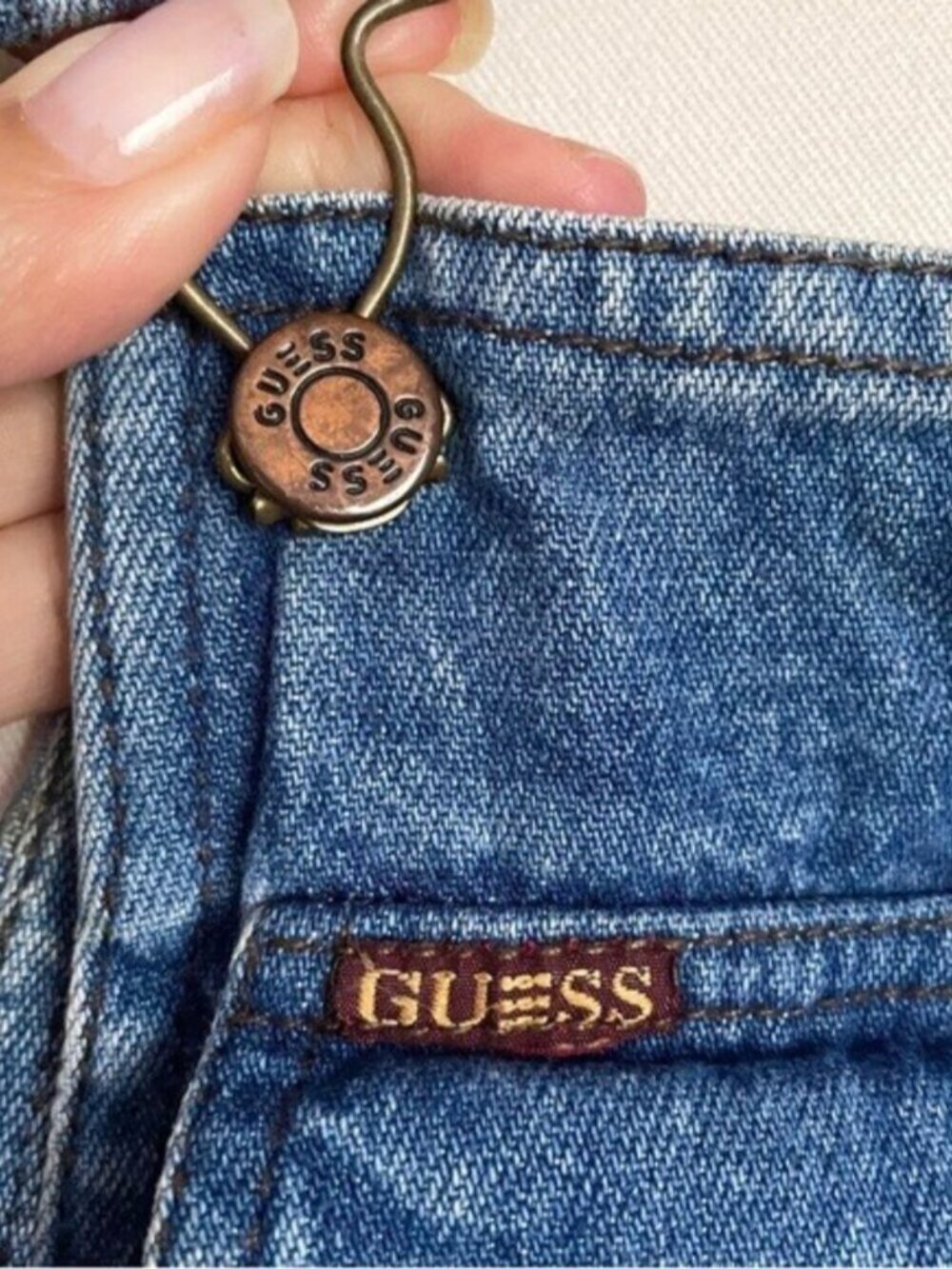 Vintage Guess Straight Leg Denim Bib Overalls - XS/S - Picture 5 of 13